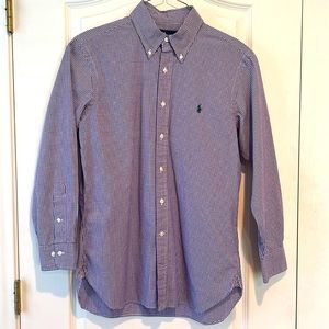 Ralph Lauren Slim Fit button down Purple-White Size L - 16 neck 32-33 sl…
